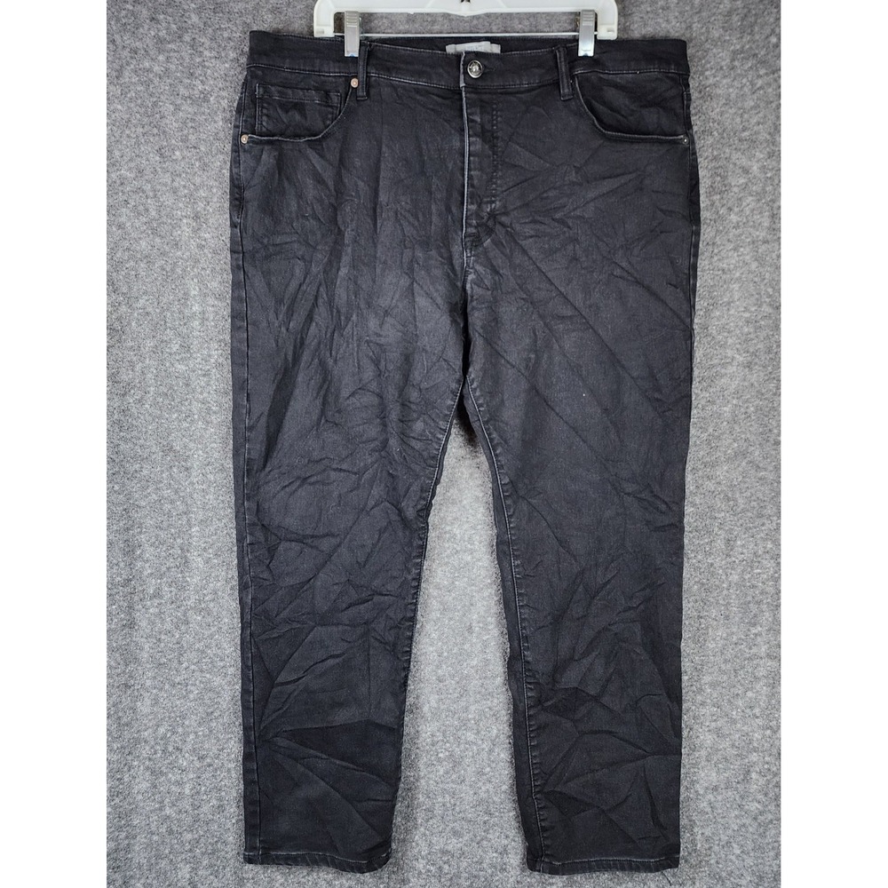 Berkley Jensen Jeans Mens 42x30 Straight Leg Black Stretch EUC